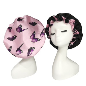 Tùy Chỉnh LOGO Tóc Đầu Kết Thúc Tốt Đẹp Satin Thiết Kế Bonnets Người Lớn Và Trẻ Em Hai Lớp Lụa Tóc Bonnet - Product Image 4