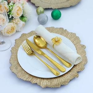 Bandeja de decoración de boda de oro clásico europeo, plato de melamina de pastelería de plástico PP de lujo, plato de banquete Irregular - Product Image 3