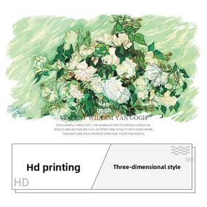 Bolsa de Mano Plegable Estilo <span class=keywords><strong>Van</strong></span> <span class=keywords><strong>Gogh</strong></span>, Diseño 2025, Gran Capacidad, 30x40cm, Lona con Rosas Blancas, Multiusos, para Compras - Product Image 2