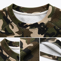 Sweat-shirt tendance personnalisé en tricot gaufré camouflage de qualité supérieure, pull vintage à manches longues en coton épais pour homme