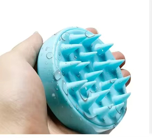 New Silicon Bath <b>Brush</b> Wet Dry Hair <b>Detangler</b> Hairbrush <b>Detangling</b> Hair <b>Brushes</b> Silicone Head Scalp Massage Shampoo <b>Brush</b> - Product Image 2