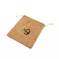 Sac en toile de jute recyclable avec cordon de serrage et logo personnalisé pour le stockage des grains de café, des aliments et du vin, emballage cadeau