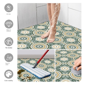 Calcomanías de suelo y pared de baldosas de imitación autoadhesivas impermeables, suelos de vinilo de PVC para inodoros, sin humedad y antideslizantes - Product Image 3