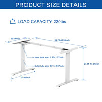 Meubles de bureau à domicile modernes, table réglable en hauteur, bureau ergonomique électrique à double moteur, bureau d'étude assis-debout
