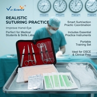 Kit de formation en suture chirurgicale avec coussinet en silicone PVC et 7 instruments pour ressources pédagogiques en laboratoire d'infirmierie CE ISO ROHS CNAS