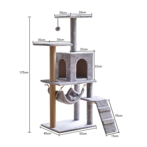 Árbol y rascador de gato grande personalizado de fábrica, nido de gato de Sisal, Villa y Juguete, marco de escalada para gatos Premium, torre de árbol para gatos - Product Image 2