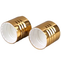 Couvercle de bouteille à vis en aluminium or brillant, couvercle de bouteille avec bec de presse en métal pour lotion, 4mm 24mm 28mm