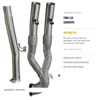 Kit de Downpipe et de Tuyaux Avant à Montage Direct pour Audi RS Q3 F3 2.5T 2019 à 2025 RHD Cinq Pièces avec Bande Thermique Tressée et Colliers de Serrage