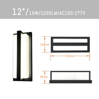  Lámpara de Pared Exterior LED Inteligente APP 5CCT de 12 Pulgadas, IP65, Certificación ETL, Aluminio, para Porche, Patio