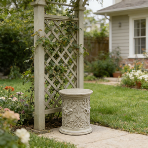 Base de Resina Europea Antigua con Relieve de Uvas, Pedestal Cuadrado para Estatuas de Jardín, Columna Romana - Product Image 6