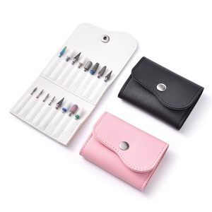 KADS 16-Slot Nail <b>Drill</b> <b>Bit</b> Organizer Bag PU Leather Portable Manicure Tool Storage <b>Case</b> for Nail Art Salon Use - Product Image 3