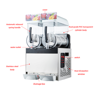 Machine à granita commerciale en acrylique HELAXEN XRJ15L 220V 45KG Moteur 600W 2 robinets Réfrigération électrique de comptoir pour restaurants