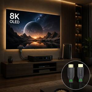 Cable HDMI 2.1 Certificado de Ultra Alta Velocidad 8K, 48Gbps, 8K60Hz, 4K120Hz, 10K HDR, Chapado en Oro, Trenzado de Nailon, para PS5, Xbox, <span class=keywords><strong>TV</strong></span> - Product Image 4