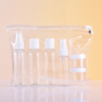 8pcs/Set Botol Perjalanan Mini Plastik Set Kemasan Kosmetik Kosong Pompa Losion Krim Jar Serum Krim Wajah Pembersih Masker
