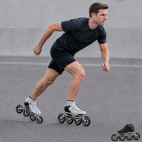 Chaussures de roller unisexes de qualité professionnelle, légères, à 4 roues, semelle en carbone rigide, ABEC-11, pour la course de vitesse