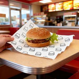 Papier ciré réutilisable pour emballer les aliments, résistant à l'huile, hamburger, sandwich, boulette de riz, rouleau de poulet, logo personnalisé - Product Image 4