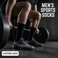 Chaussettes de sport pour hommes, chaussettes athlétiques en coton noir, logo personnalisé, chaussettes d'entraînement pour la salle de sport, faible MOQ 1 paire, OEM ODM