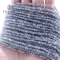 Perles plates en forme de pièce de monnaie naturelles de 4 mm, facettées, rondes, petites, en pierres précieuses, pour la fabrication de bijoux - Vente en gros directe usine
