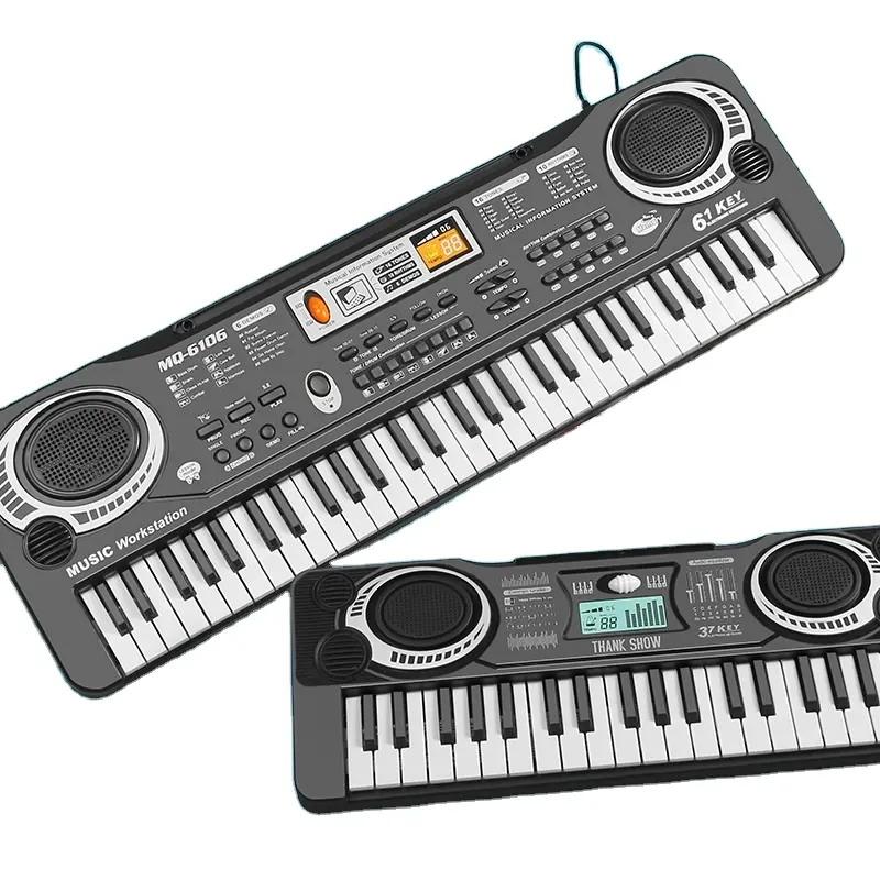 Wholesale Educational Simulation 61 Keys Bandstand Keyboard Piano Electronic Organ With Microphone Toy