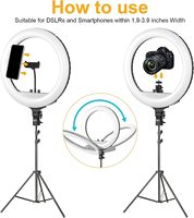 Perlengkapan Salon Kecantikan Lampu Fotografi Toko Pangkas Rambut Lampu Selfie Makeup LED Ring Light 22 Inch Dapat Diredupkan Dengan Tripod