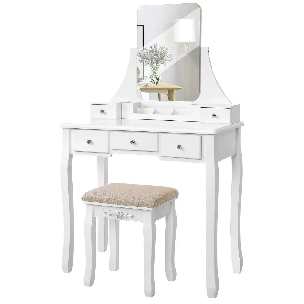 5 Ngăn Kéo Kích Thước Tùy Chỉnh Đen Bằng Gỗ Trang Điểm Vanity Bảng