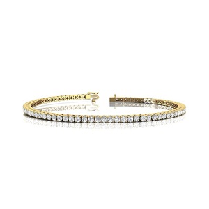 Bracelet tennis en or 14 carats de qualité supérieure avec diamants de laboratoire taille brillant, clarté VVS, diamants sertis pour mariage de luxe certifié - Product Image 1