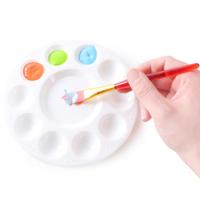 BECOL Palette ronde en plastique à 10 puits, très vendue, facile à nettoyer, anti-taches, blanche, épaissie, pour peinture acrylique, huile et aquarelle