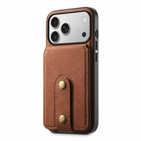 Casing Dompet Pengisian Daya Nirkabel Magnetik N52 untuk iPhone 18 Pro Max 17 16, Penutup Kulit PU Vintage dengan Tempat Kartu yang Dapat Dilepas