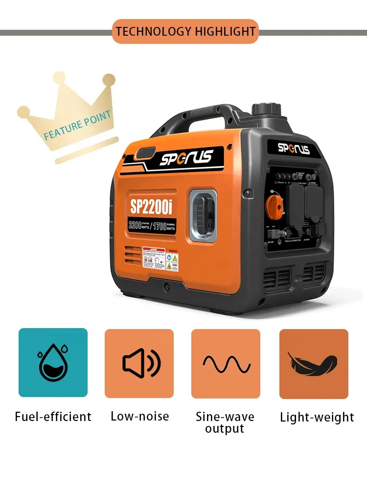 Silent Electric Generator Petrol Gasoline Powerful Inverter Generators 2.2KW As Backup Power