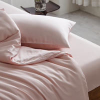 Parure de lit en lyocell de bambou pour hôtel, drap plat, housse de couette et 2 taies d'oreiller, certifiée OEKO-TEX, 300 fils/cm², tailles Queen et King