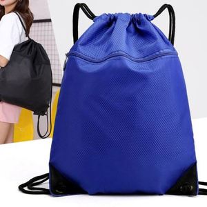 Sac à dos en polyester 210D avec cordon de serrage, poignée, logo personnalisé, pochette pour ordinateur portable, couleurs personnalisées - Cadeau promotionnel écologique pour la vente en ligne - Product Image 1
