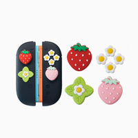 Coques de protection en silicone pour joysticks analogiques Nintendo Switch OLED/Switch 2, motif fraise