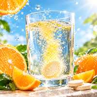 Comprimés effervescents de vitamine C 1000 mg saveur orange, complément alimentaire soluble, 20 comprimés OEM