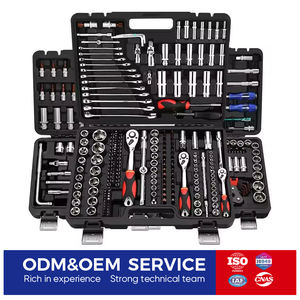 Ensemble d'outils à douilles professionnels avec clé à cliquet, tournevis et kit d'embouts dans un coffret en plastique durable <span class=keywords><strong>pour</strong></span> la réparation automobile et l'usage domestique - Product Image 1