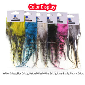 Plumes <span class=keywords><strong>de</strong></span> selle <span class=keywords><strong>de</strong></span> coq grizzly, 14-16 cm, pour streamers d'eau salée et matériaux <span class=keywords><strong>de</strong></span> montage <span class=keywords><strong>de</strong></span> mouches - Product Image 2