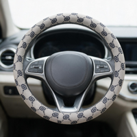 Housse de volant de voiture gris marine en cuir PVC 1,1 mm avec monogramme lettre D – Accessoire de mise à niveau pour l'intérieur de voiture, compatible berline, SUV, camionnette