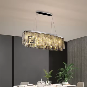 Venta caliente Fabricante moderno K9 araña de cristal de lujo rectangular para sala de estar - Product Image 2