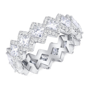 Anello a maglia cubana a rombo da uomo, design geometrico, per uso quotidiano - Product Image 1