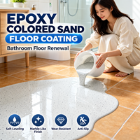 Cat Epoxy Dua Komponen Anti-Selip Self-Leveling untuk Lantai Pasir, Cat Lantai Epoxy Pasir Berwarna untuk Lapisan Lantai Beton Efek Marmer