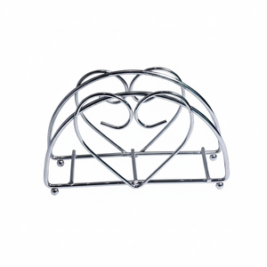 CASAMAX WL AS-9808B Portatovaglioli Classico in Acciaio Inossidabile - 14x4x9 cm Design a Cuore Prodotto in Cina - Product Image 2