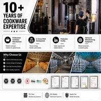 21 pièces 3 plis en acier inoxydable sans eau sans graisse ensemble de casseroles à induction et casserole pour la cuisine à domicile