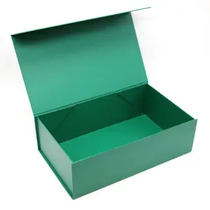 Low shipping cost Dark green folding paper packing paper gift boxes packaging shenzhen paper box with magnetic lid