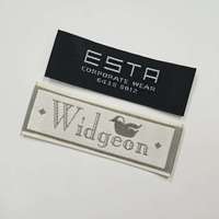 HP-High End gewebte Etiketten Custom Size Baumwoll gewebe Label Folded Neck Tag Eisen auf wasch bar für Hemden Hosen und Jacken