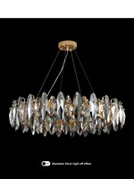 Lustres ronds en cristal de luxe modernes Salon Chambre à coucher Suspension LED Luminaires décoratifs d'intérieur Haute CRI 95