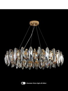 <span class=keywords><strong>Lampadari</strong></span> Moderni di Lusso in Cristallo Rotondi, Luci a Sospensione LED per Soggiorno e <span class=keywords><strong>Camera</strong></span> da Letto, Illuminazione Decorativa da Interni ad Alto CRI 95 - Product Image 4