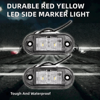 Feux de position latéraux ovales LED rouges durables TCYATO 12V 24V étanches pour voiture, remorque, camion