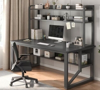 Escritorio de Computadora Convertible de Madera con Estantería y Cajones, Mesa de Estudio Multifuncional para el Hogar, para Dormitorio, Uso Estudiantil