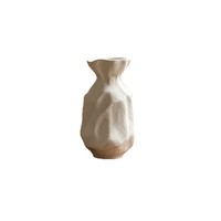 Vase de sol en céramique style Zen Wabi-Sabi, poterie rustique rétro, pièce décorative haut de gamme pour salon, arrangement de fleurs séchées