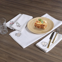 WML009 Sets de table en lin de luxe avec bord brodé, isolants thermiques, élégants, en tissu, pour mariage