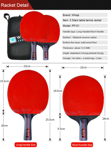 Bate de tenis de mesa profesional <span class=keywords><strong>Boer</strong></span>, raqueta de <span class=keywords><strong>ping</strong></span> <span class=keywords><strong>pong</strong></span> de madera pura de 5 capas con fondo de fibra de carbono - Product Image 3